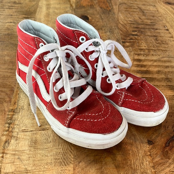 Vans Other - Vans Red and White High Tops